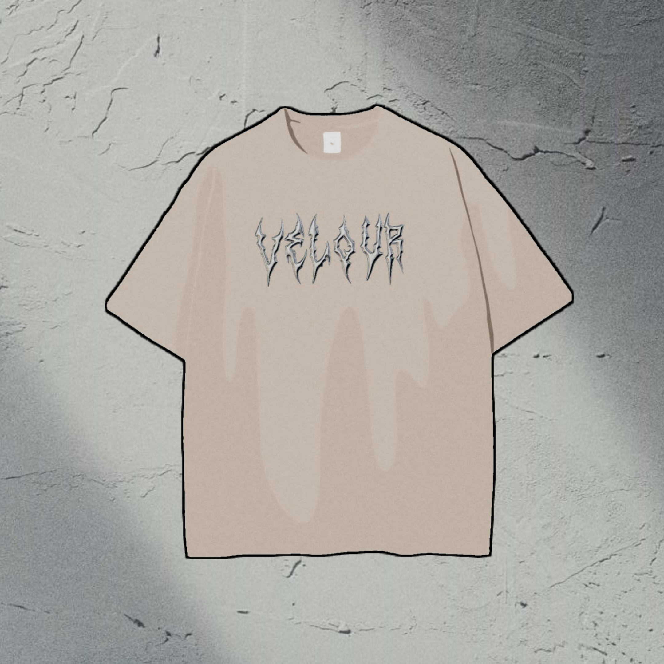 Camiseta velour oversize color hueso