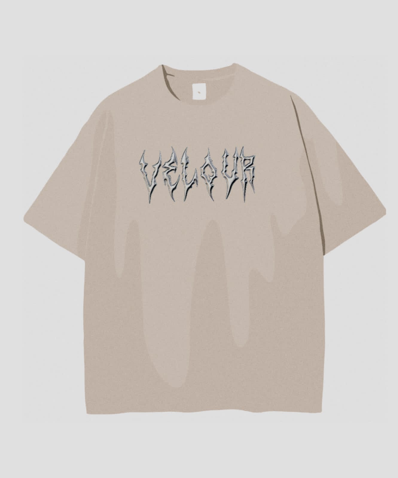 Camiseta velour oversize color hueso