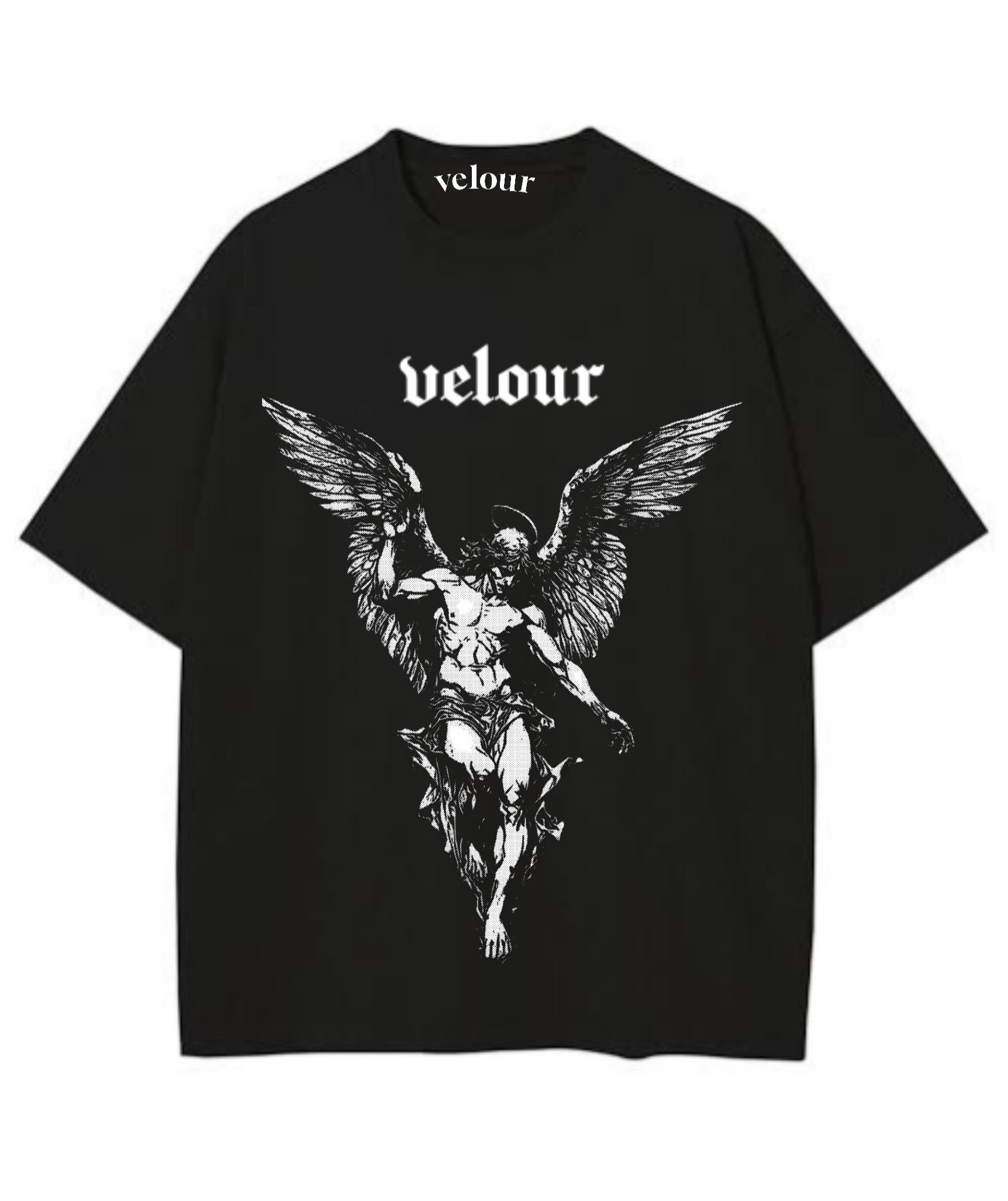 Camiseta Velour oversize color nagra