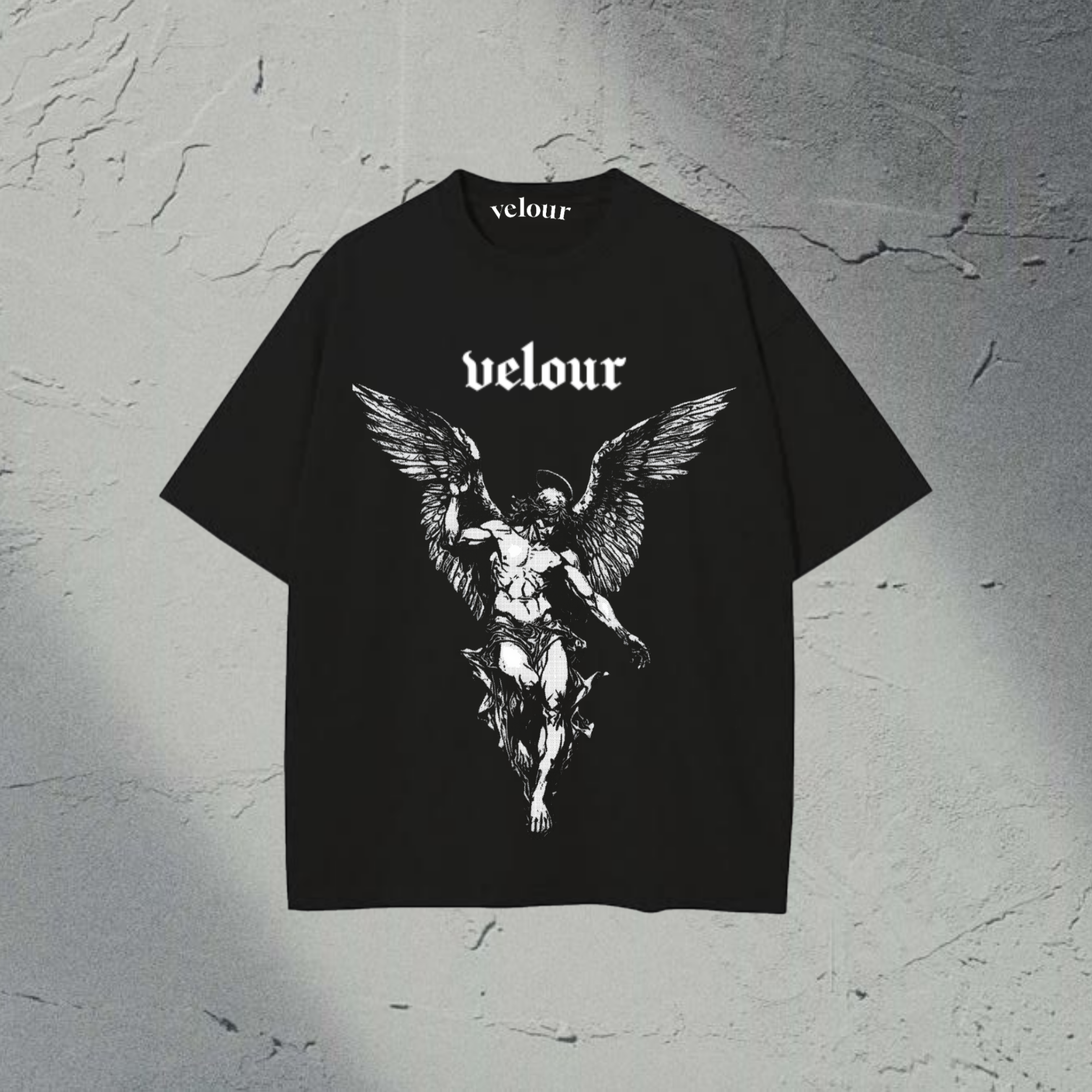 Camiseta Velour oversize color nagra